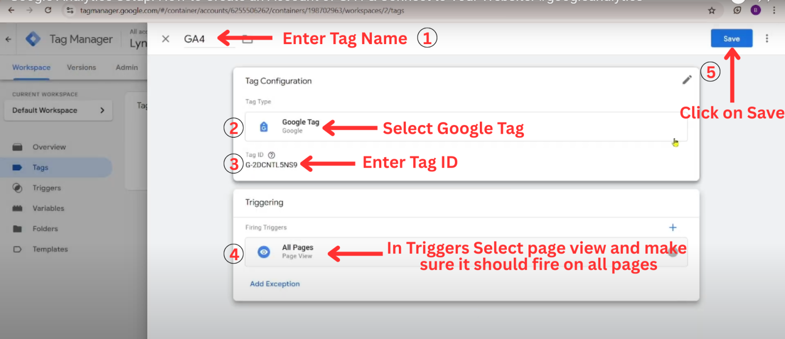 How to create and connect Google Tag in GTM