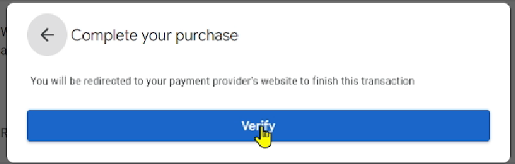 Complete your purchase to verify your cards in google ads